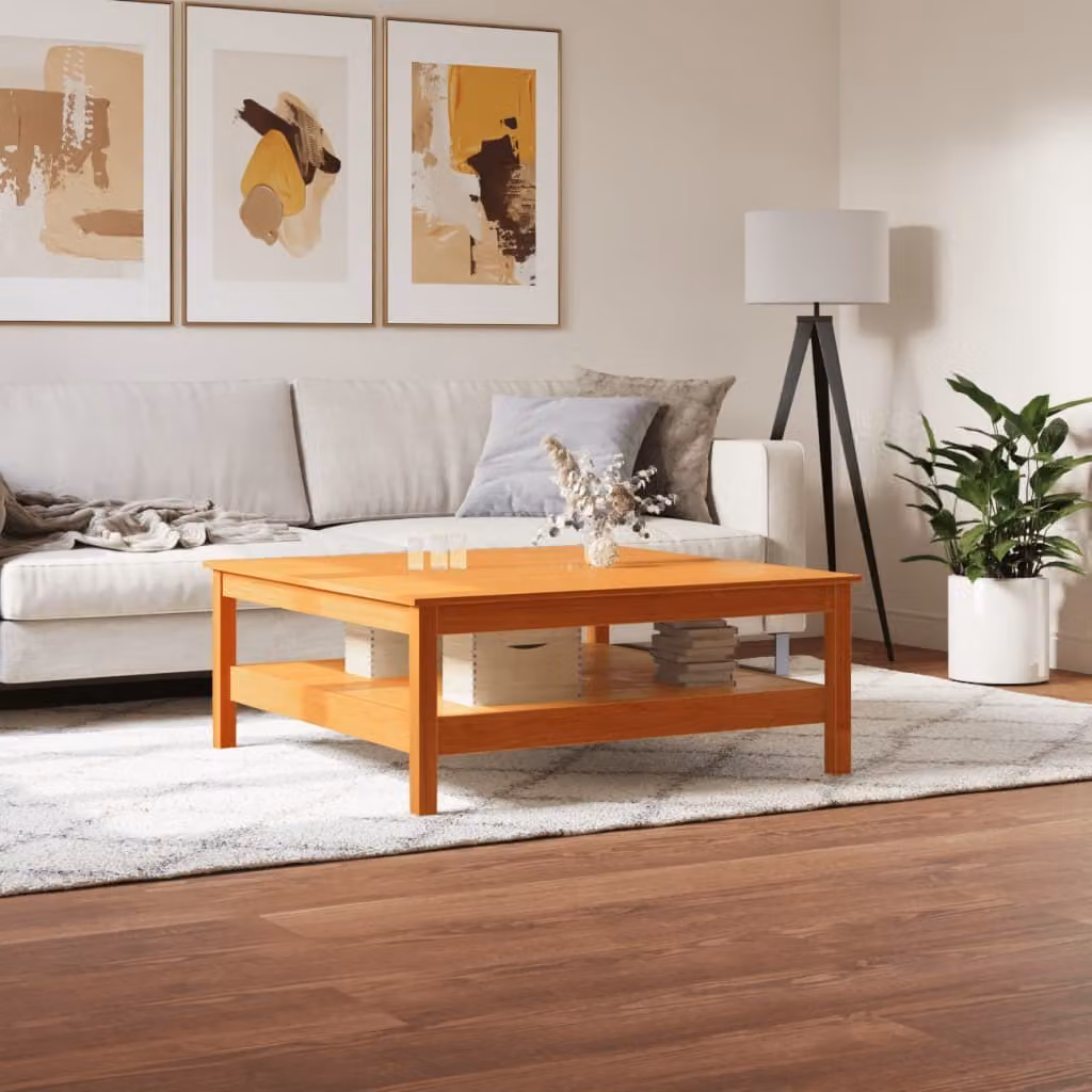 Maison Exclusive - Tavolino da salotto marrone cera 100x100x40 cm in legno massello di pino