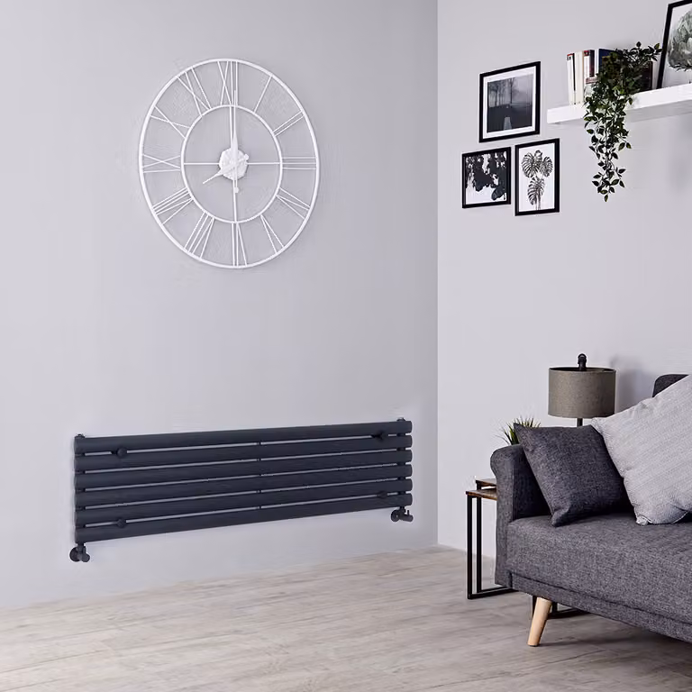 Radiatore di Design Orizzontale - Pannello Singolo - 354mm x 1400mm - Antracite - Revive