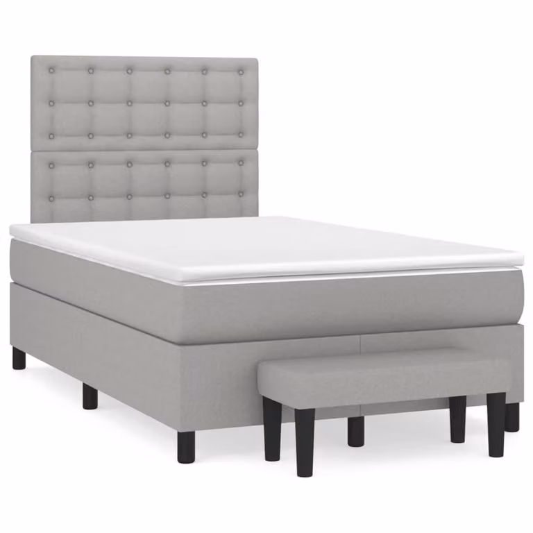 Maison Exclusive - Letto boxspring con materasso Grigio chiaro 120x190 cm Tessuto
