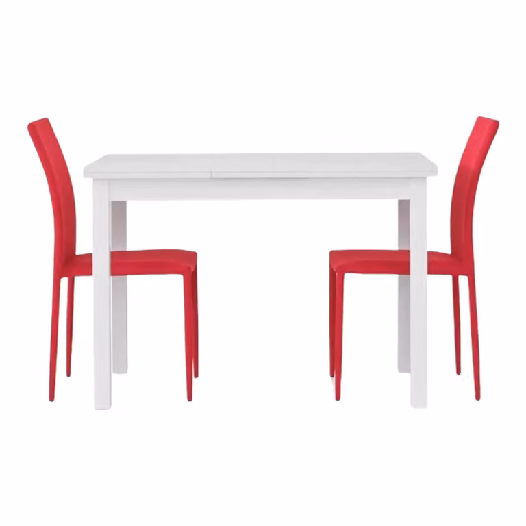 Tavolo allungabile moderno in legno di frassino bianco Mobili 2G L: 130 cm, P: 80 cm, H: 76 cm