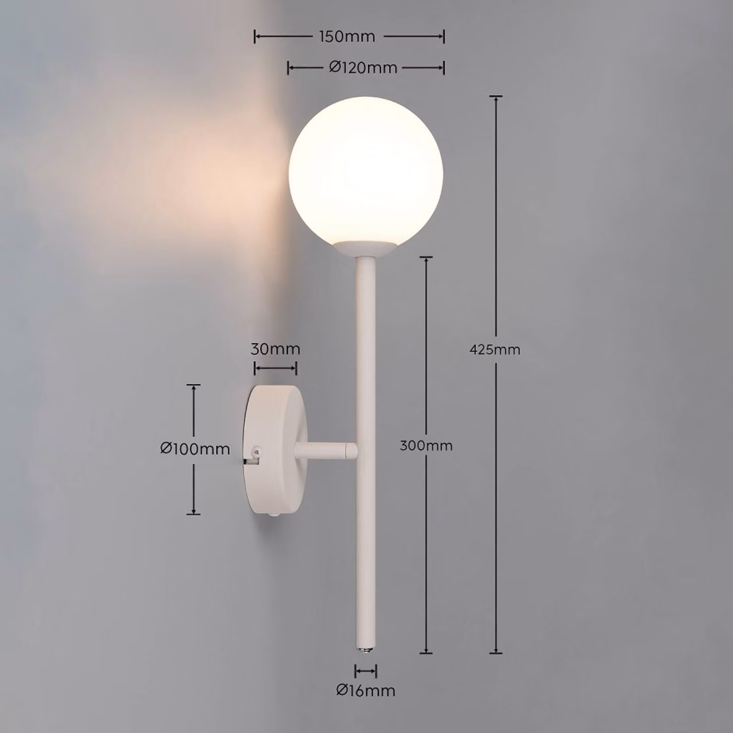 Trio Lighting Applique da parete Firano, Alluminio / Grigio / Zincato, Soggiorno / Sala da pranzo, Metallo, Moderno, Applique