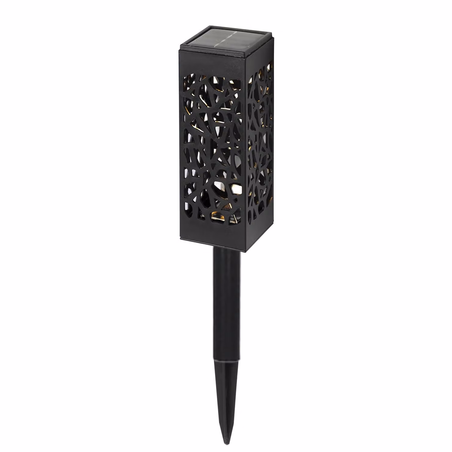 Dictrolux Lampada Solare LED da Giardino con Picchetto Estendibile, Luce Calda, Colore Nero, Altezza: 37 cm / 28 cm – 1