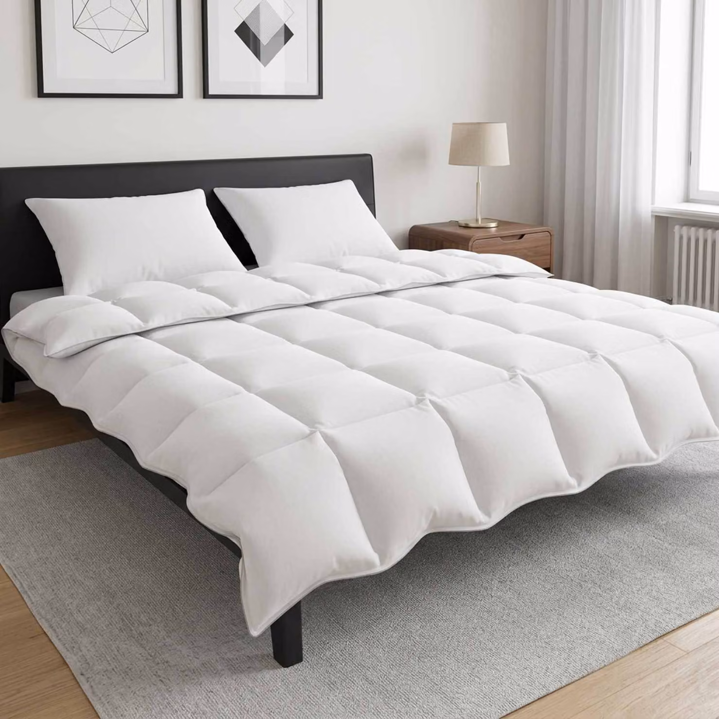 Set copripiumino invernale vidaXL in fibra di bambù, 3 pezzi, Bianco, 200 x 220 cm