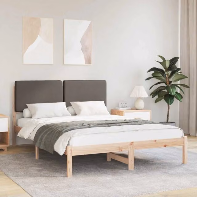 Letto con Testiera Rivestita-Struttura Letto con Testiera Talpa 150 x 200 cm Pino massello 985638