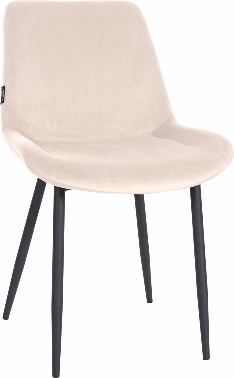 Sedia da pranzo SAMT - Seduta in velluto - Elevato comfort di seduta - Struttura in metallo nero opaco | Colore: crema