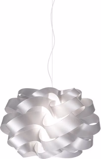Lampada a sospensione moderna Cloud Linea Zero Polilux colore argento e metallo cromo, diametro: 50 cm, attacco E27 – 1
