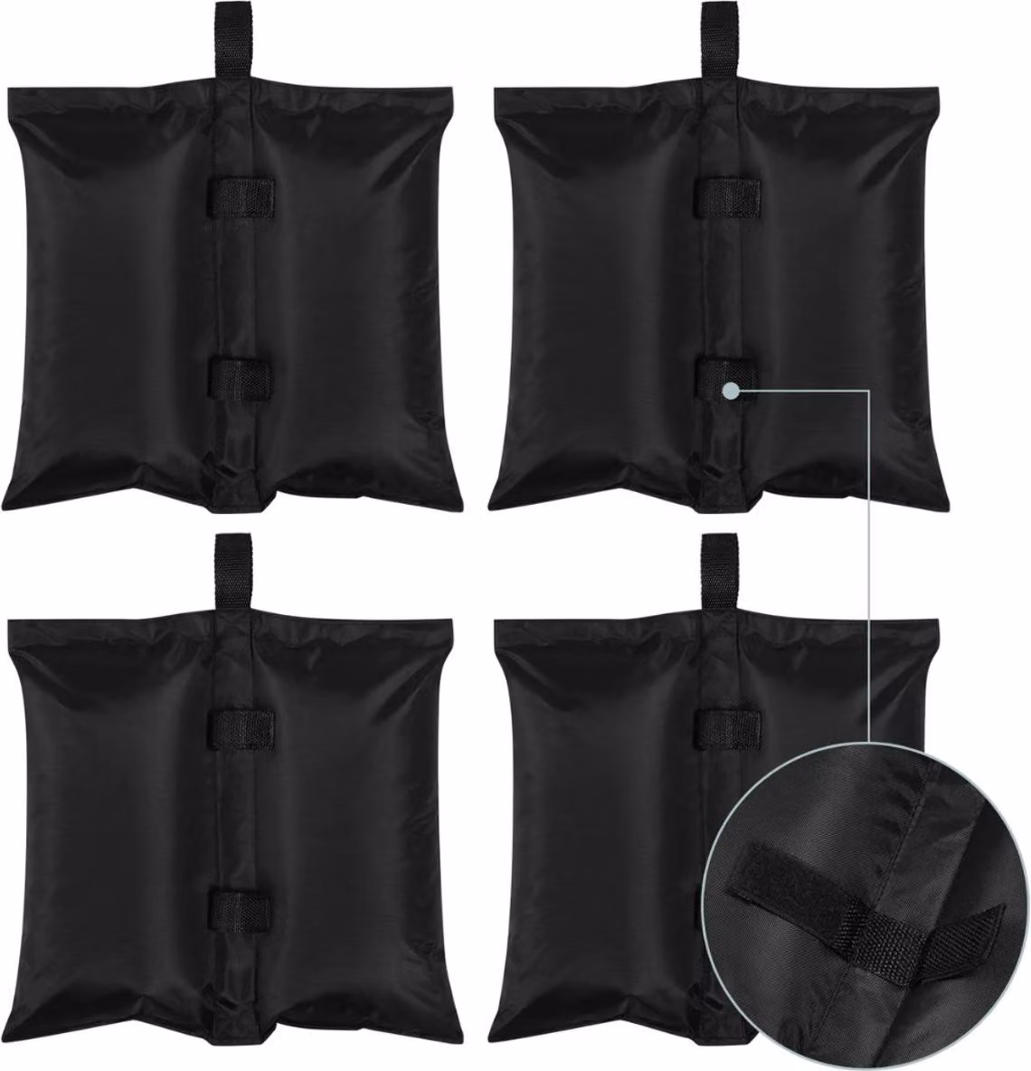 Happiq set di 4 sacchi di sabbia - sacchi pesanti per giardino, padiglione e ombrellone - antivento - per tende da festa e per l'esterno