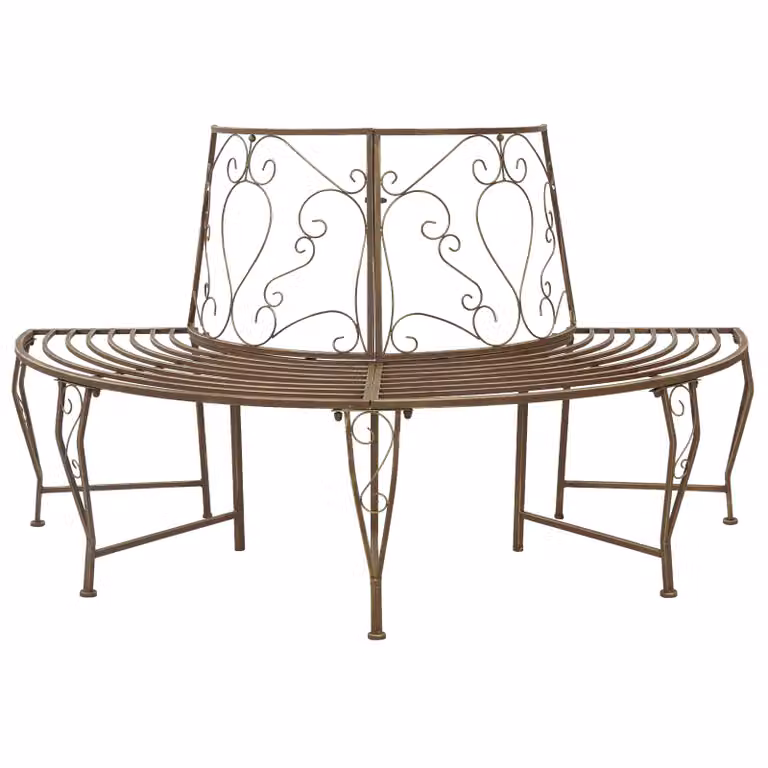 Panchina da giardino vidaXL per 4 persone in acciaio color bronzo L: 150 cm, P: 80 cm, H: 89 cm