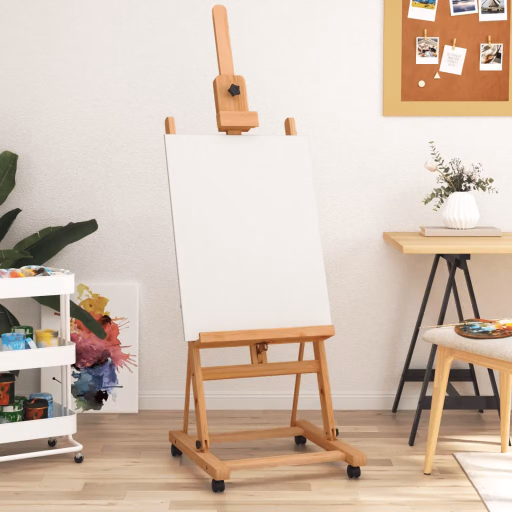 Cavalletto in legno massello di faggio vidaXL colore marrone L/P/H: 55 x 53,5 x 178 cm
