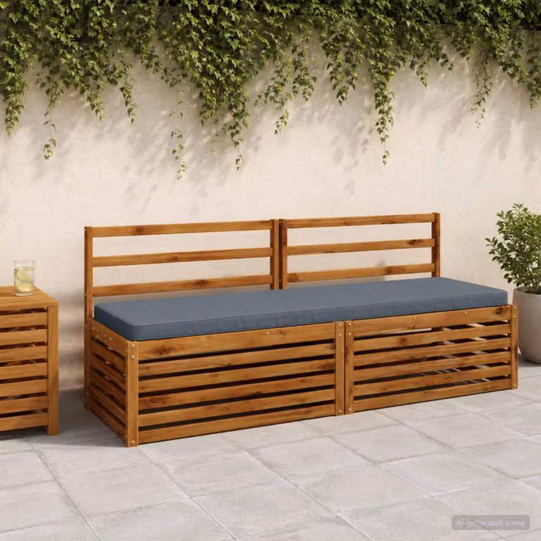 Cuscino per panchina vidaXL VUGHT blu in poliestere con rivestimento rimovibile e resistente ai raggi UV
