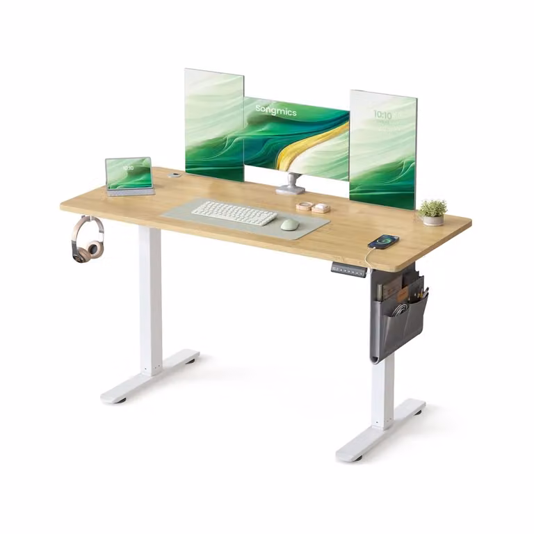 Scrivania Regolabile in Altezza Scrivania Elettrica per Lavoro in Piedi, Rovere Dorato / 60 x 140 x (72-120) cm (P x l x H)