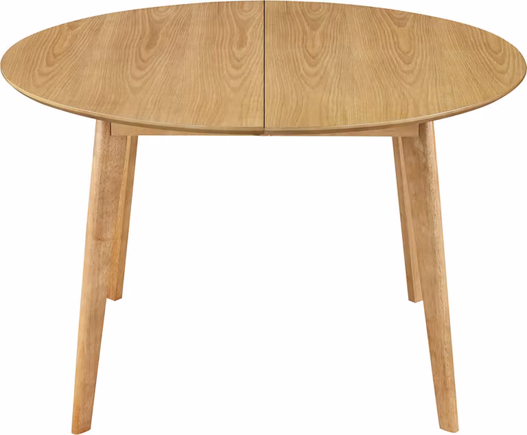 Miliboo - Tavolo da pranzo di design rotondo allungabile in rovere L120-150 LEENA