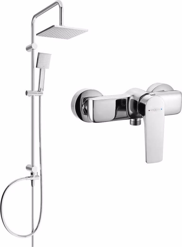 Mexen Tord set doccia esterno con soffione e miscelatore doccia Lynx, cromo - 745940200-00