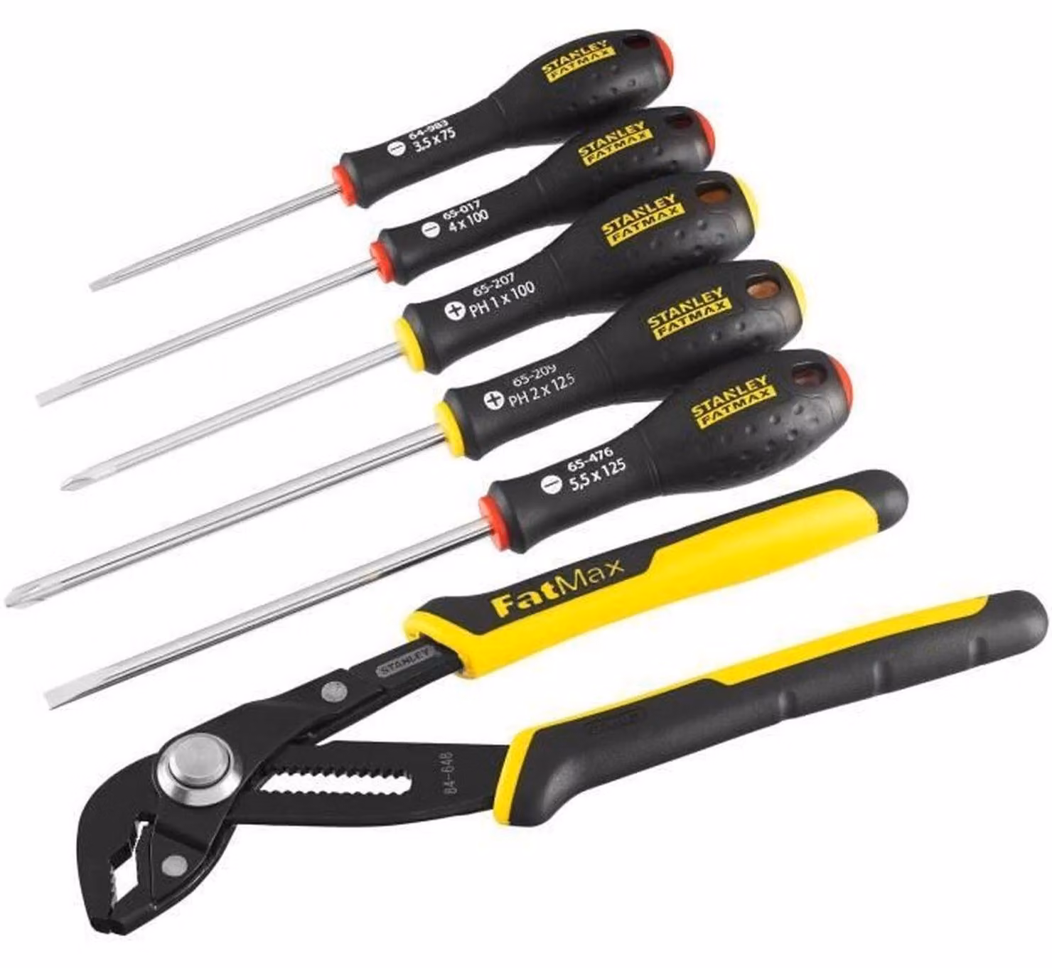 6-Piece Tool Set - - STANLEY FATMAX - FMHT0-62639 - 250mm Locking Multi-Grip Pliers + Electrician's Screwdriver + Phillips