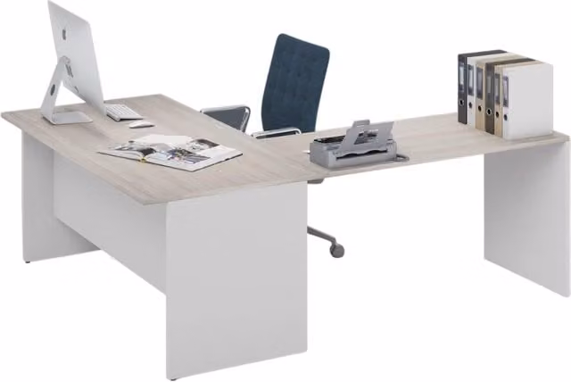 Scrivania da ufficio ad angolo reversibile colore Olmo H74x160x200cm
