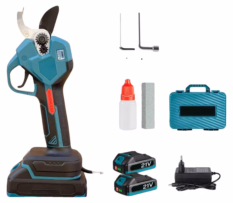Potatore elettrico, motore brushless, design ergonomico, con 2 batterie
