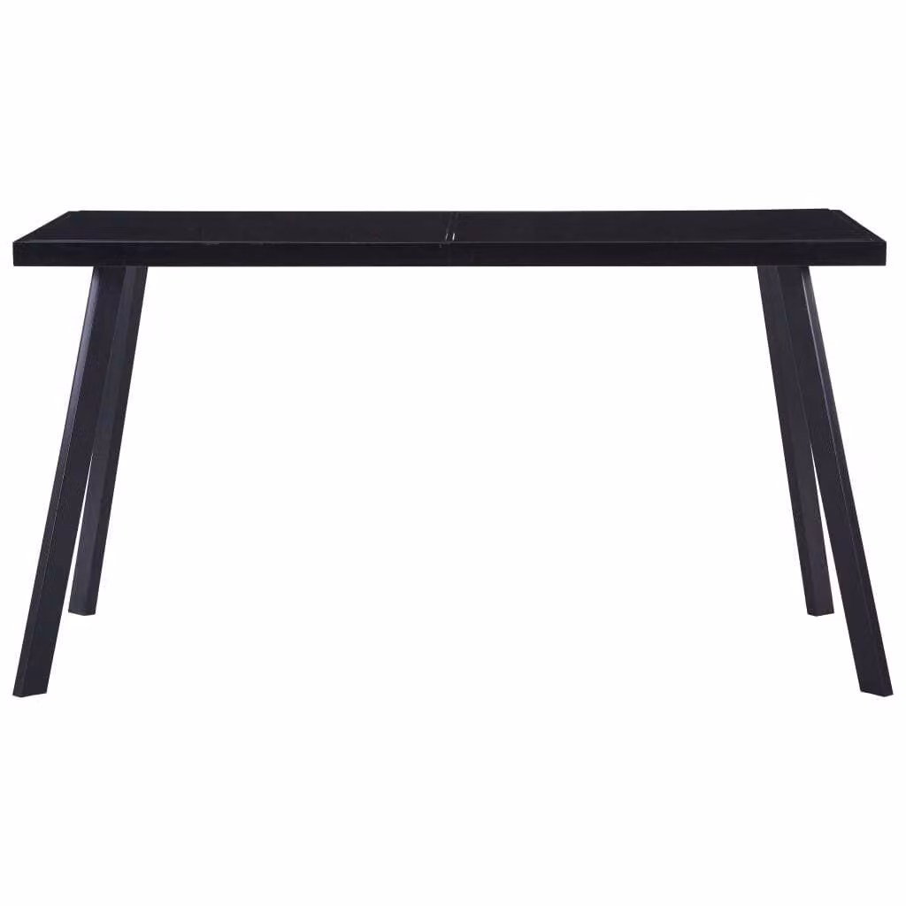 vidaXL Tavolo da pranzo nero 140 x 70 x 75 cm in vetro temperato