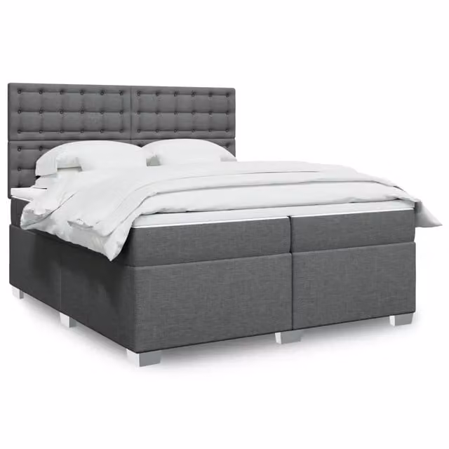 Letto Ibrido vidaXL con Materasso e Struttura in Legno di Pino, Grigio e Bianco, L/P: 200 x 200 cm