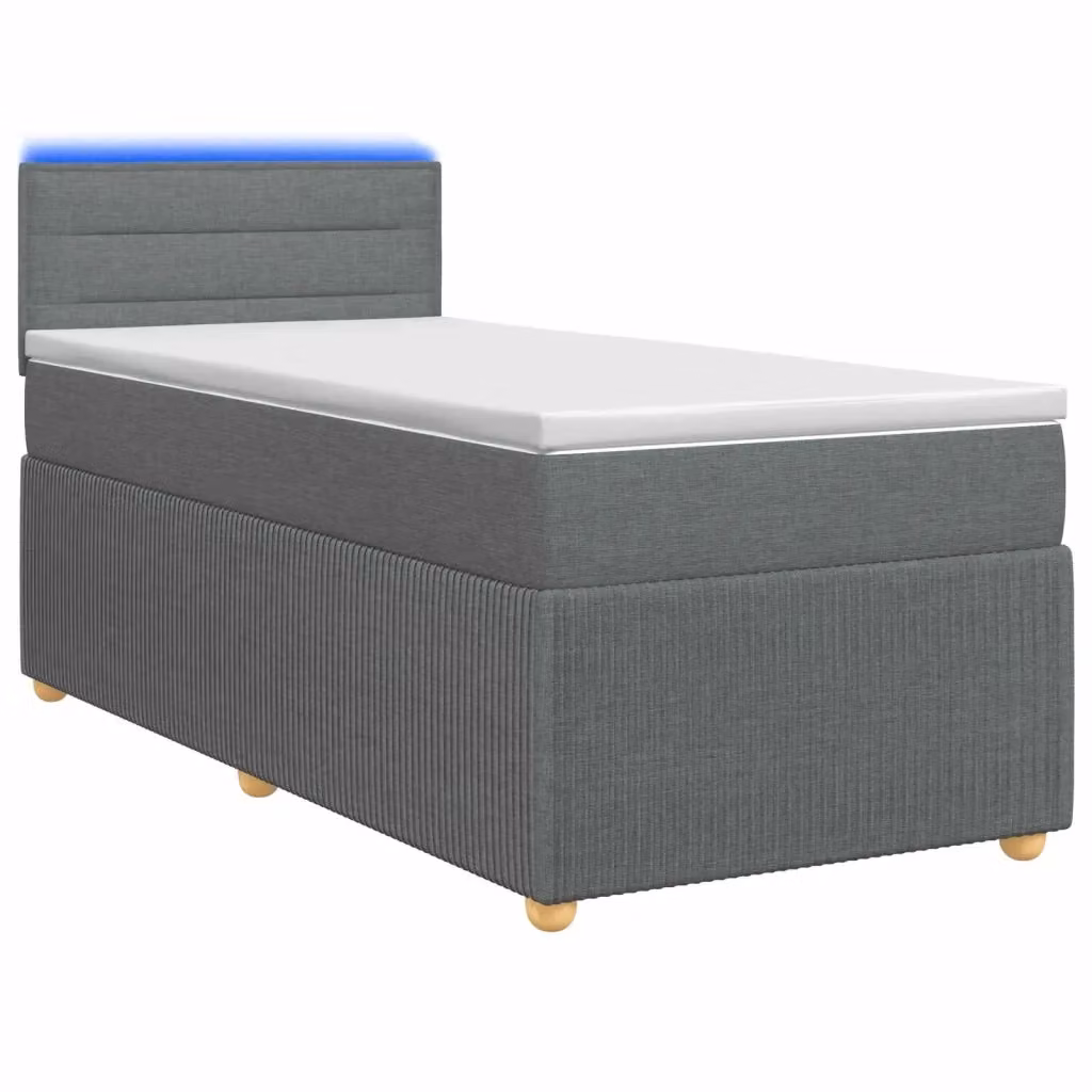 Letto box spring ibrido vidaXL con materasso a molle insacchettate e base contenitore, Grigio, L 200 x P 80 cm – 2