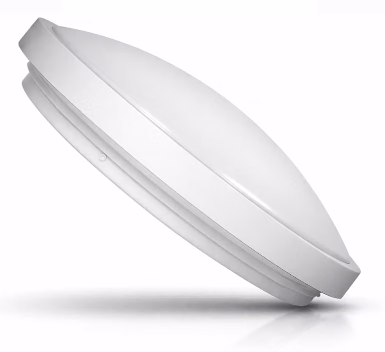 Lampada a soffitto o a parete, grado di protezione IP54, 2 attacchi E27, metallo, bianca, diametro 305 mm