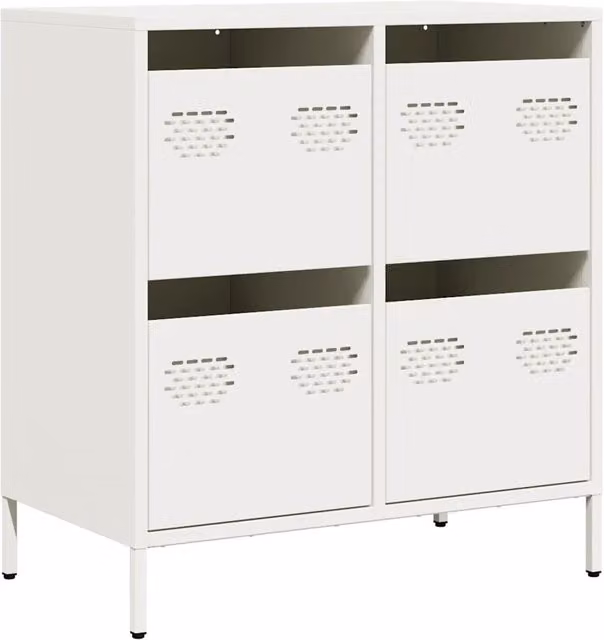 Credenza | Madia | Buffet da pranzo | Armadio da pranzo Bianca 68x39x73,5 cm in Acciaio Laminato a Freddo