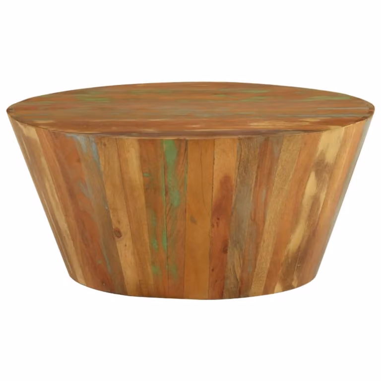 Tavolino Ø65x31 cm in legno massiccio antico