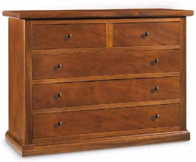 Cassettiera in legno stile arte povera Mobili 2G colore noce L: 120 cm, P: 55 cm, H: 90 cm – 1