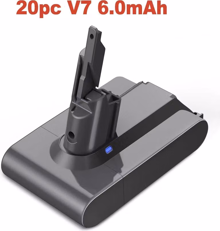 Batteria di ricambio - Aspirapolvere senza fili V7 - Capacità 6,0 Ah / 6000 mAh - Li-Ion - Compatibile con V7 Absolute/Animal/Motorhead/Fluffy - Confezione da 20 pezzi - Grigio