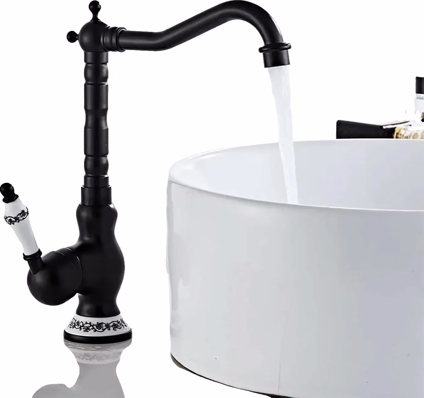 Miscelatore per lavabo, ottone resistente, design minimalista, ottone, nero