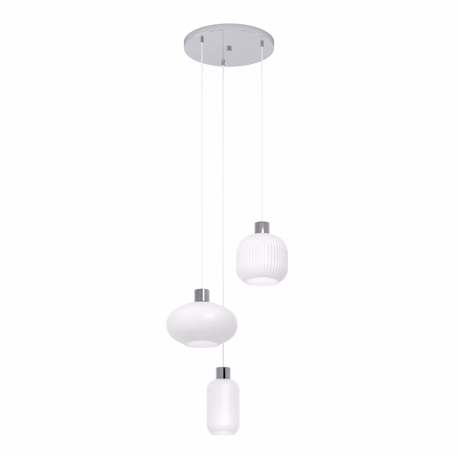 EGLO Lampada a sospensione Dasmina, dimmerabile, Bianco / Opale, Soggiorno / Sala da pranzo, Vetro, Giovanile, Lampada a sospensione