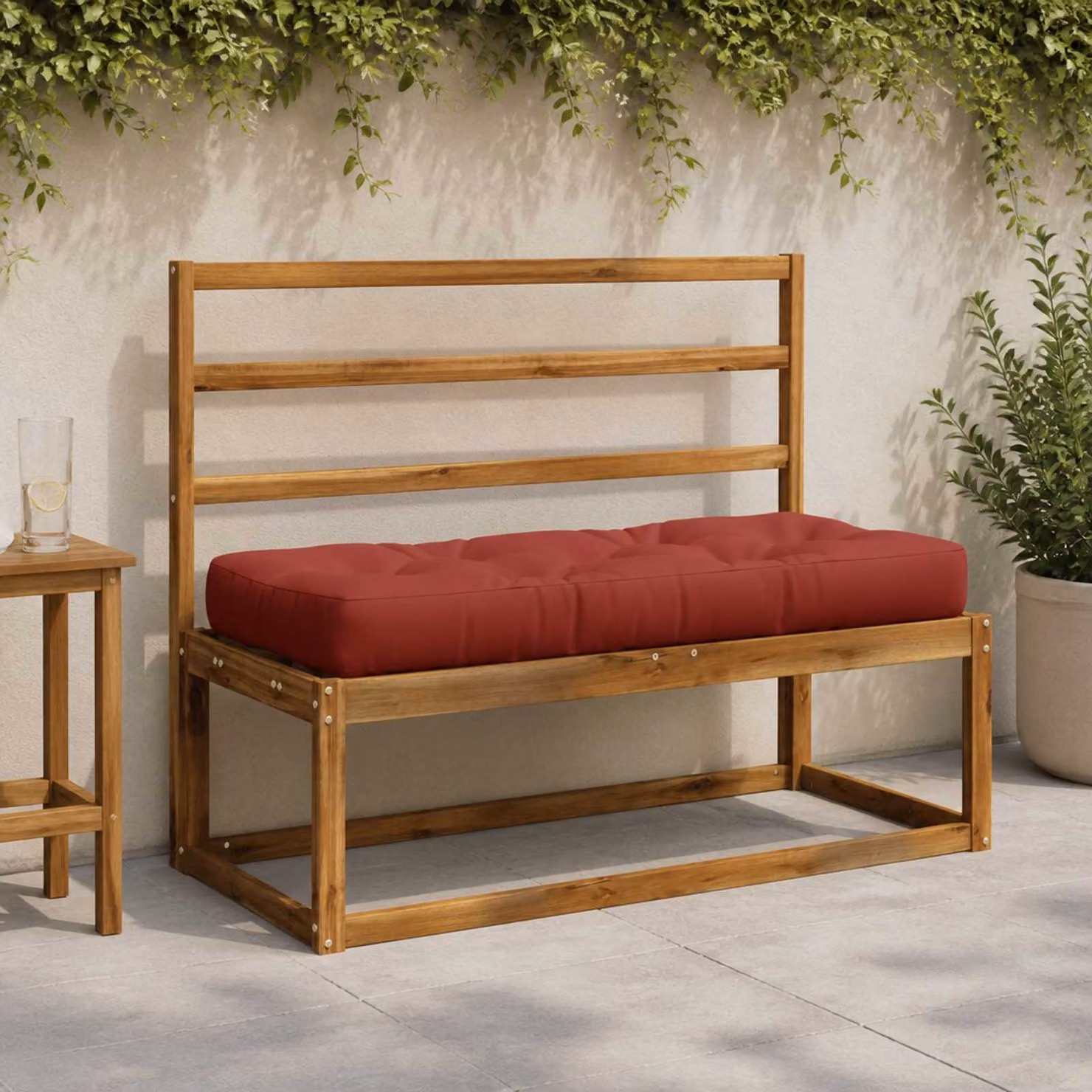 Cuscino per pallet vidaXL VIANEN rosso in poliestere con rivestimento rimovibile e lavabile