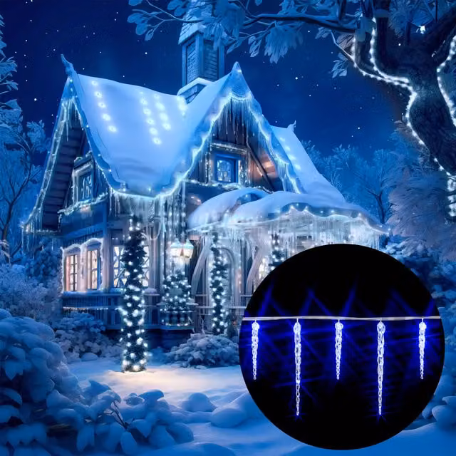 Luci di Natale a Stalattite Monzana con 40 LED Blu, Lunghezza: 10,4 m