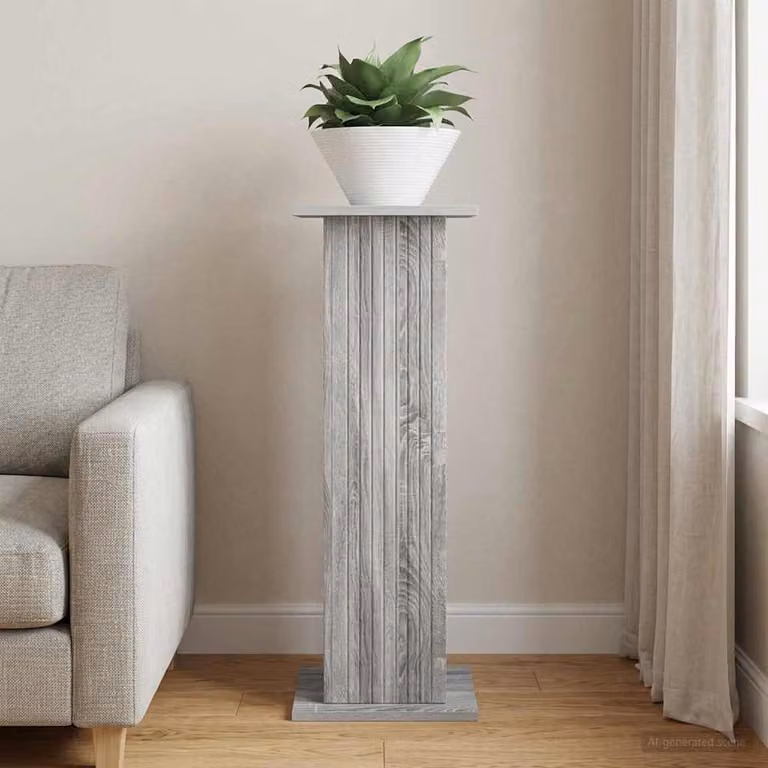 vidaXL Supporto per piante moderno in legno MDF Grigio Sonoma L/P/H: 30,5 x 30,0 x 80,5 cm