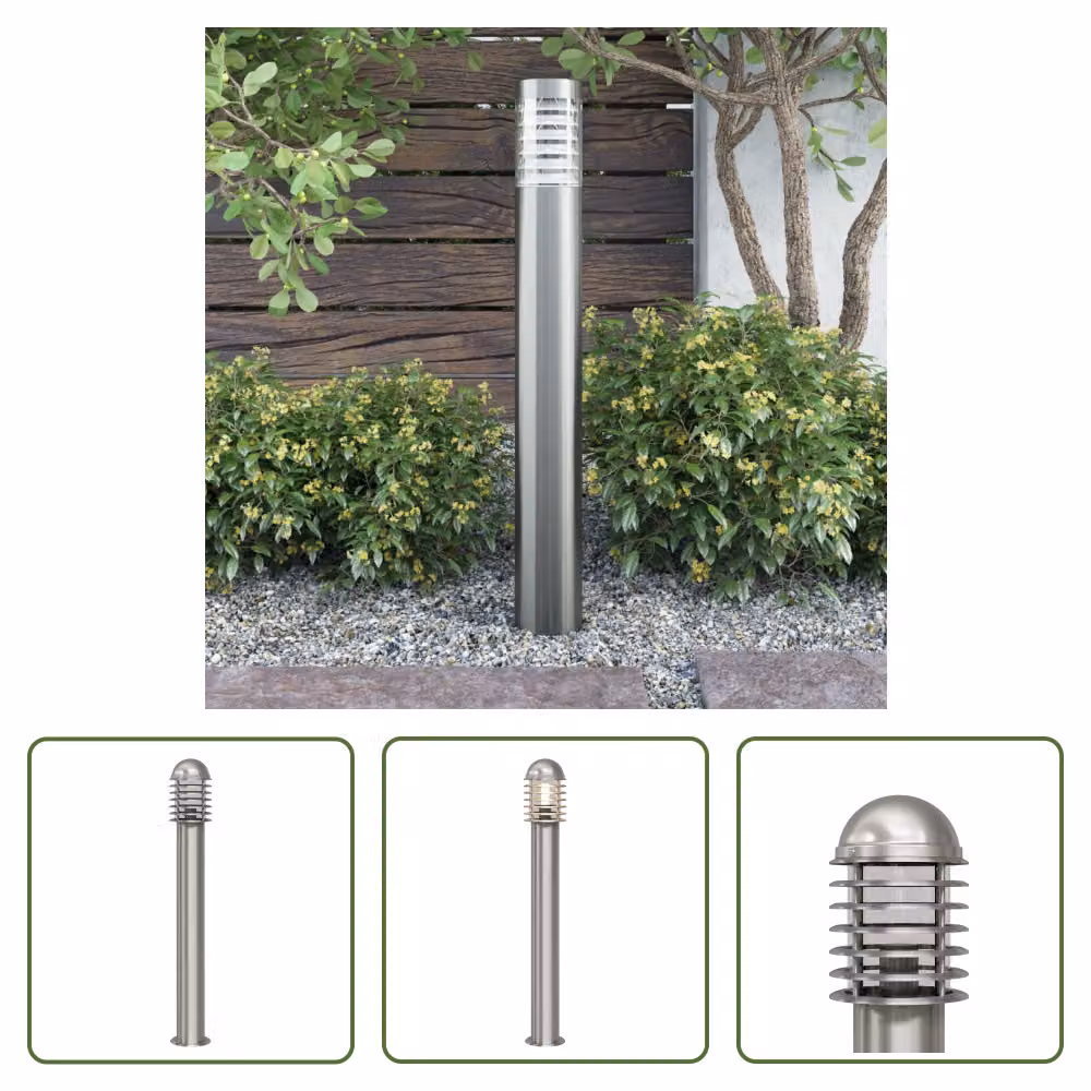 Lampada a palo permanente per esterni in acciaio inox