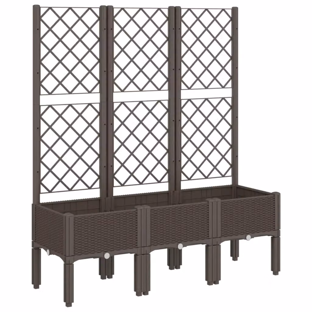 Fioriera da giardino con traliccio Design Mania marrone in plastica L: 120 cm, P: 40 cm, H: 142 cm – 2