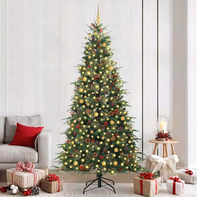 Maison Exclusive - Albero di Natale artificiale pieghevole, verde, 240 cm, realizzato in PE e PVC