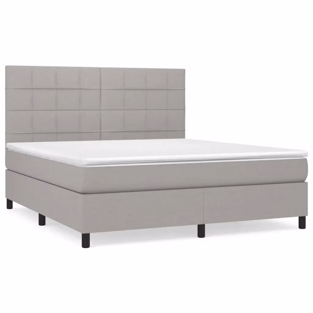 Letto Ibrido con Materasso vidaXL Grigio Chiaro e Bianco L/P/H: 160 x 200 x 128 cm – 2