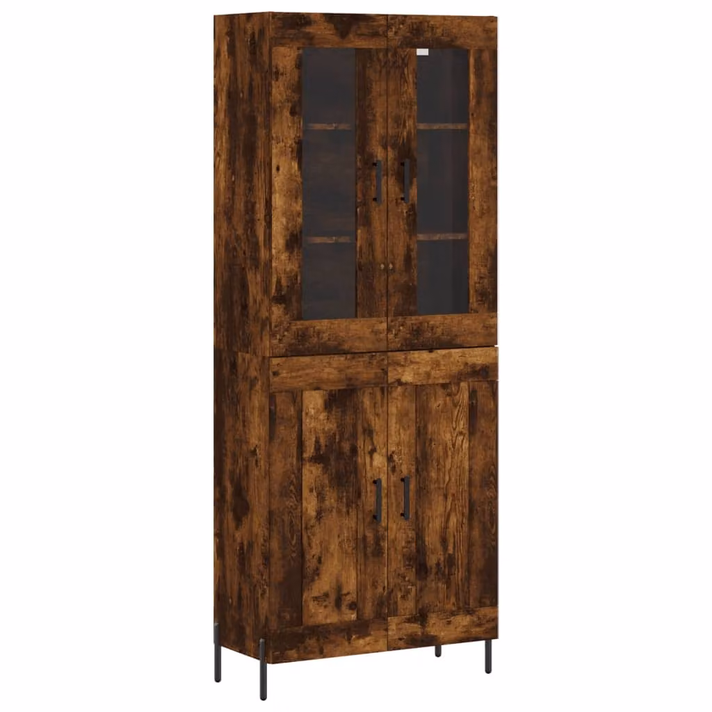 Credenza Rovere Fumo 69,5x34x180 cm in Legno Multistrato