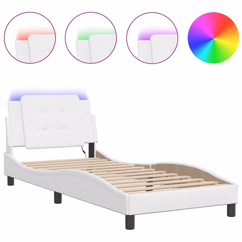 Giroletto con LED senza Materasso Zadar Bianco 90x190 cm