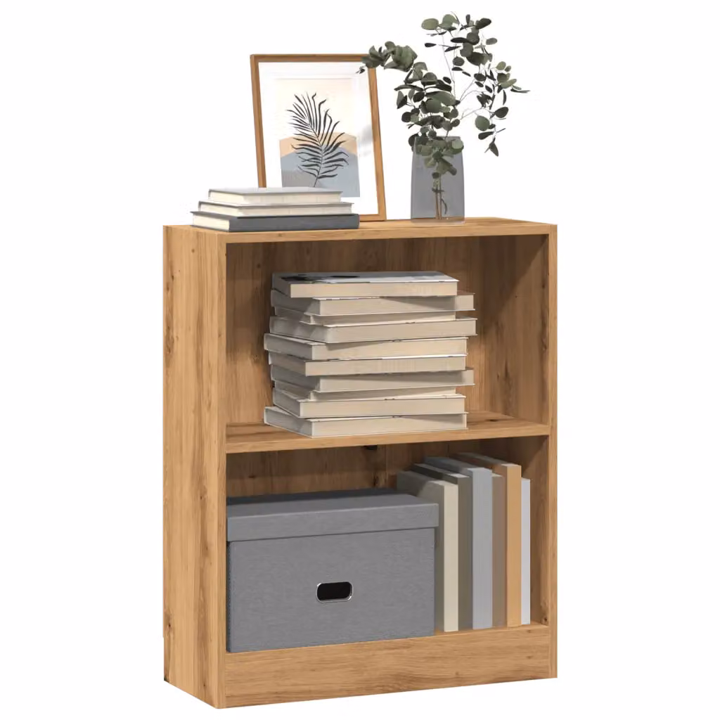 Libreria moderna vidaXL in MDF marrone con pannello posteriore, L: 60 cm, P: 24 cm, H: 76 cm