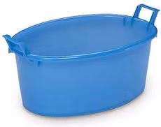 Mastello ovale con 2 manici Stefanplast Azzurro e Bianco L/P: 45 x 16 cm