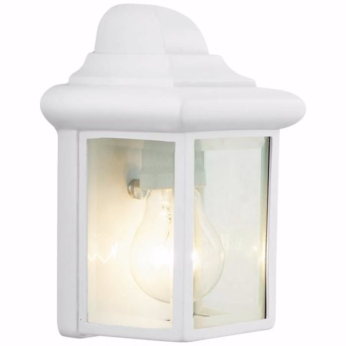 BRILLANTE applique bianca da esterno NISSIE in stile rustico | dimmerabile con una fonte luminosa adeguata | 1x presa E27 max. 40 watt | metallo/vetro