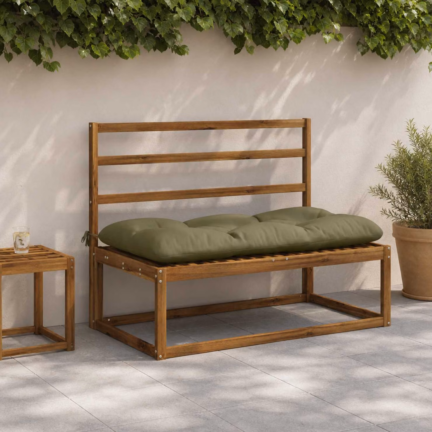 Set di 2 cuscini per panchina vidaXL VIANEN verdi in poliestere con imbottitura in schiuma e coperture lavabili