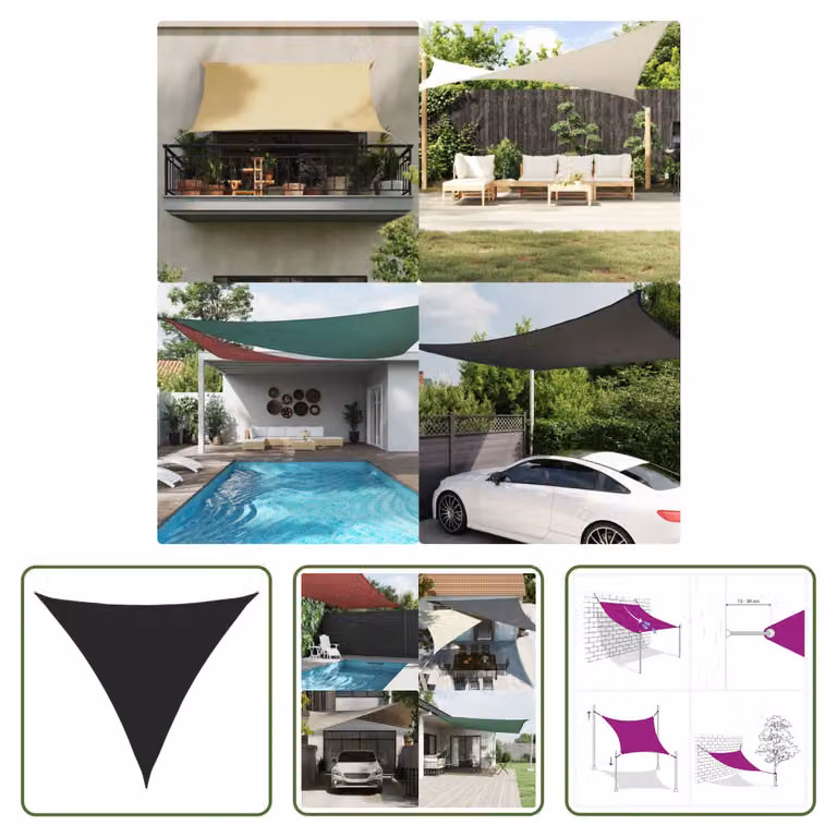 Tenda da sole Living Store, colore nero, dimensioni 2x2x2 metri, realizzata in poliestere Oxford al 100%
