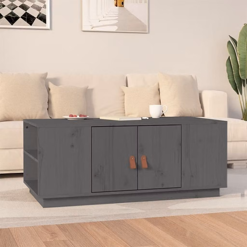 Maison Exclusive - Tavolino grigio 100x50x41 cm in legno massello di pino