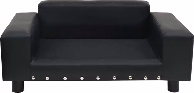 vidaXL Divano per cani nero 81x43x31 cm in peluche e Pelle finta