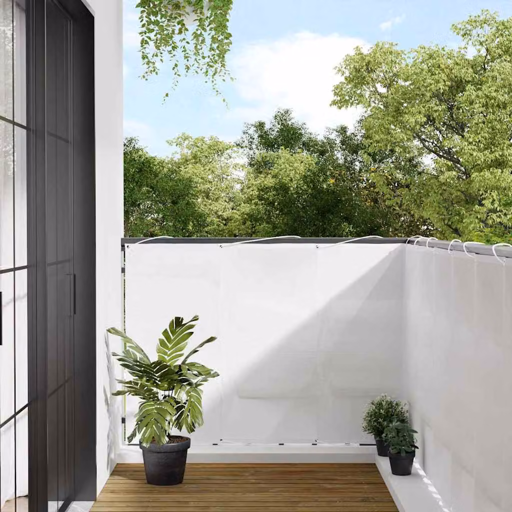 Paravento da balcone vidaXL bianco in poliestere Oxford L: 800 cm, H: 120 cm