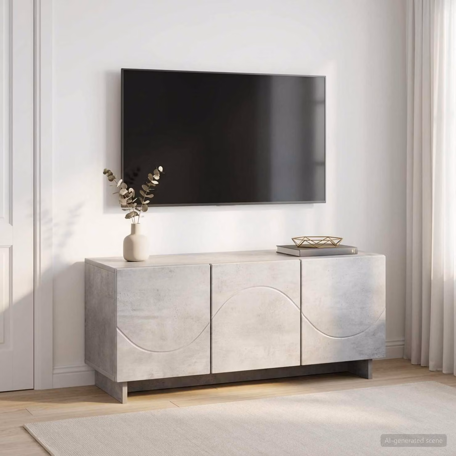 vidaXL Supporto TV moderno in legno Grigio, L 90 cm x P 34.5 cm x H 40 cm