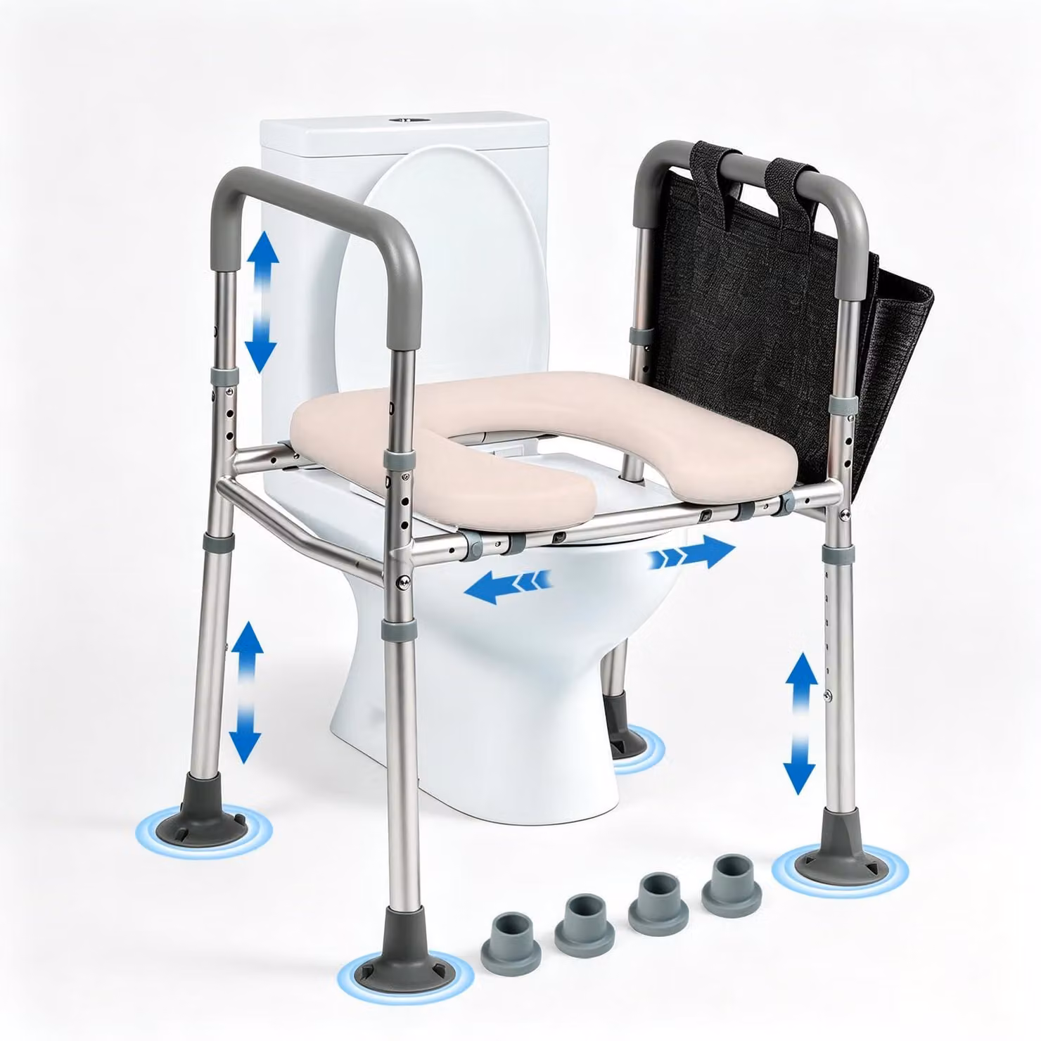 Alza WC con braccioli e regolabile in altezza