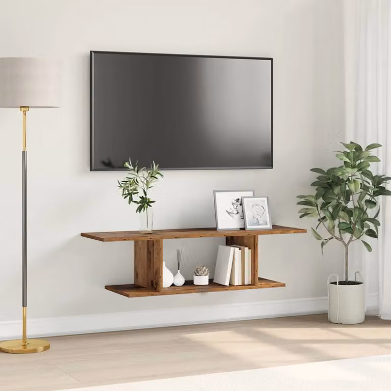 Set mobile TV vidaXL in legno ingegnerizzato marrone stile rustico L/P/H: 103 x 30 x 26,5 cm